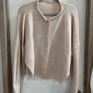 Roolee Beige Button-Up Cardigan
